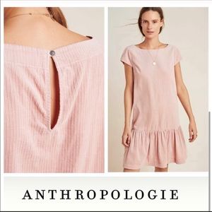 Anthropologie Pink velvet dress